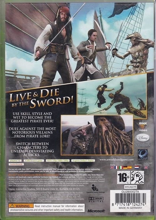 Disney Pirates of the Caribbean At Worlds End - XBOX 360 (B Grade) (Genbrug)